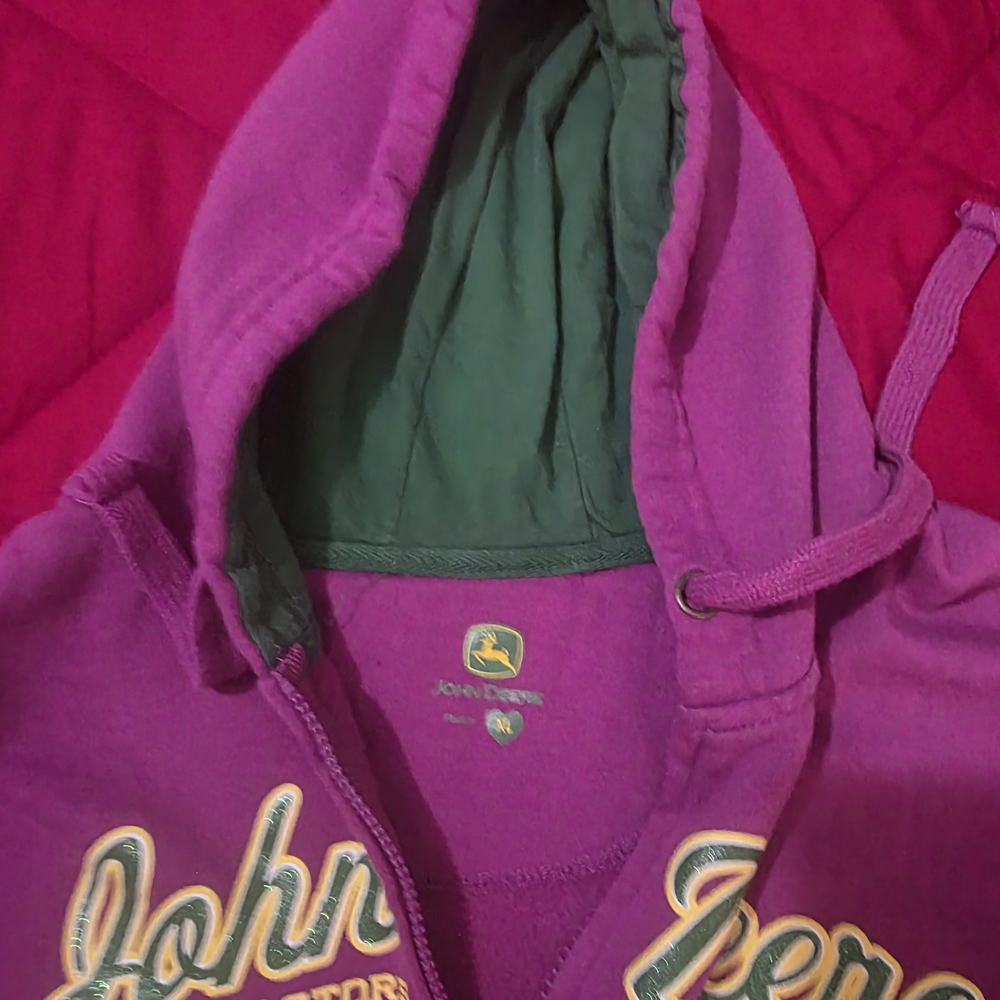John Deere Purple Zip-Up with Green Logo - Picture 4 of 9